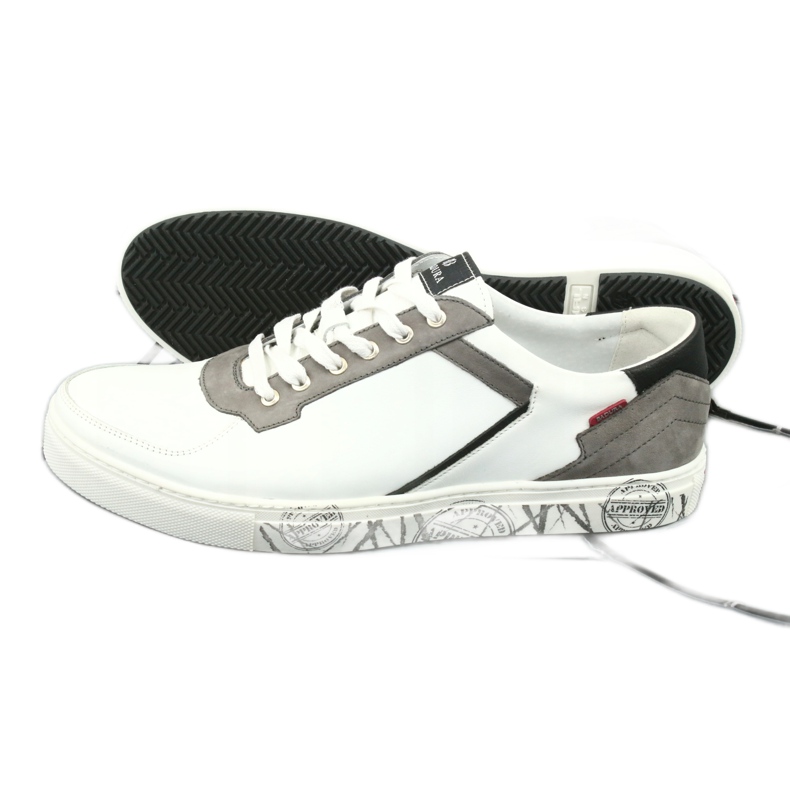 Chaussures de sport en cuir Badura 3361 blanc blanche le noir gris 6