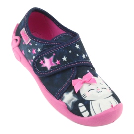 Chaussures enfant Befado 122X003 bleu marine rose 1