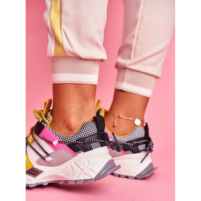 SEA Chaussures de sport femme LA91 blanches noir multicolore jaune 2