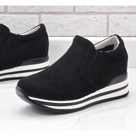 Baskets noires à semelles compensées ajourées RQ259 le noir 3