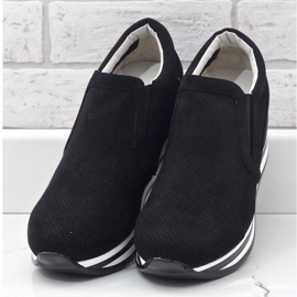 Baskets noires à semelles compensées ajourées RQ259 le noir 4