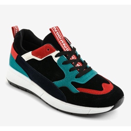 Baskets noires, baskets de sport C9212 le noir multicolore 1