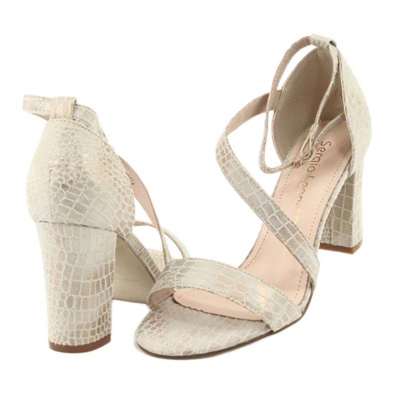 Sandales spartiates Sergio Leone SK870 beige d'or 6