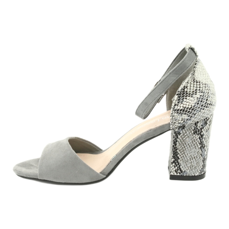 Sergio Leone Sandales féminines sur le motif post-animal SK873 Gray gris 4