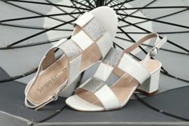 Sandales à talons bas Sergio Leone SK910 blanc gris 5