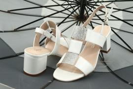 Sandales à talons bas Sergio Leone SK910 blanc gris 4