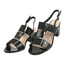 Sandales à talons bas Sergio Leone SK910 le noir 5