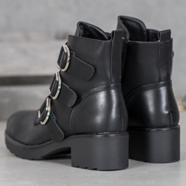 Queentina Bottes noires sur la plate-forme le noir 1