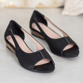 Ballerines à bout ouvert VINCEZA le noir 4