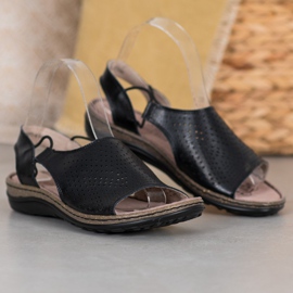 Chaussures confortables en cuir VINCEZA noir 1