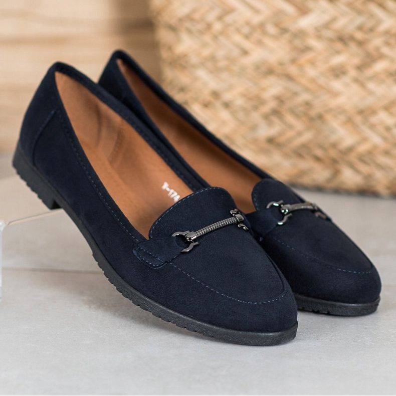 Miss Laura Chaussures en daim bleu marine 1