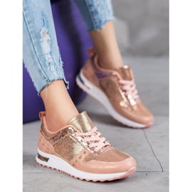 Emaks Baskets brillantes sur la plate-forme rose jaune 3