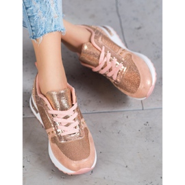 Emaks Baskets brillantes sur la plate-forme rose jaune 4