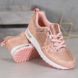Emaks Baskets brillantes sur la plate-forme rose jaune 1