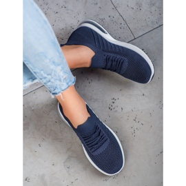 SHELOVET Chaussures en textile bleu marine sur la plate-forme 1