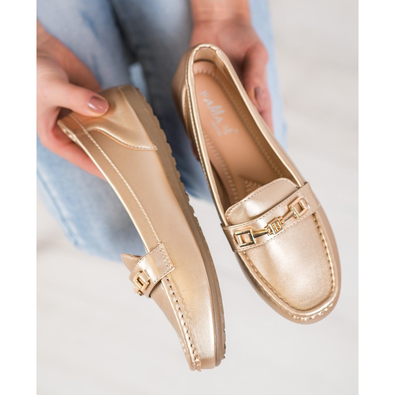Fama Mocassins dorés élégants 1