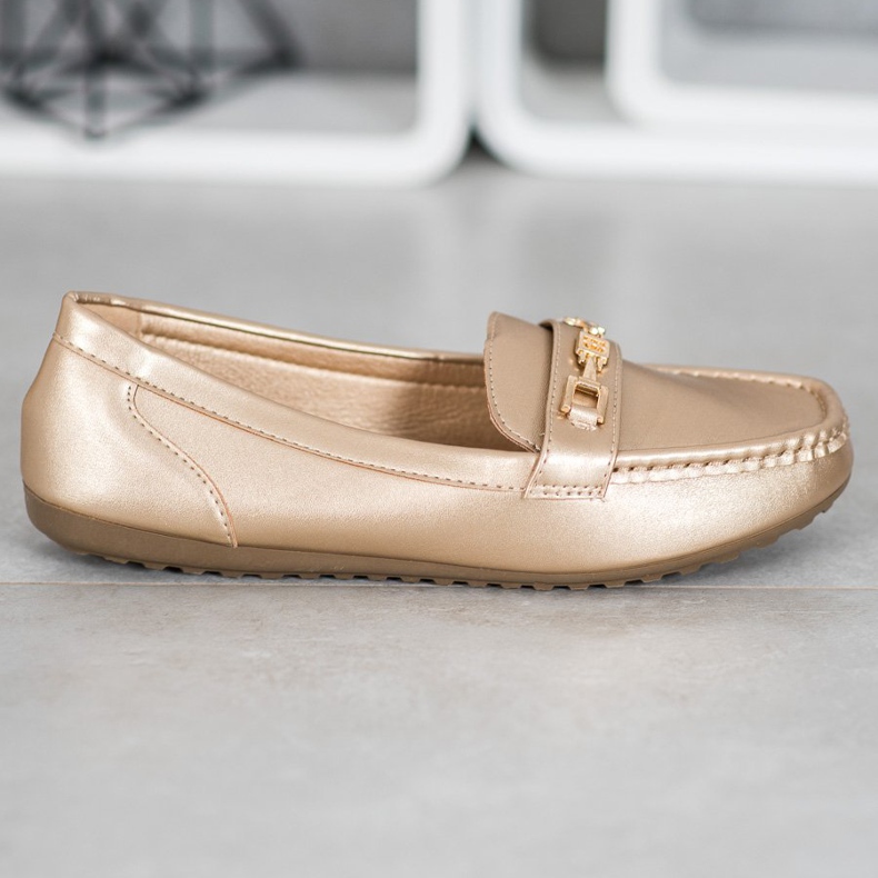Fama Mocassins dorés élégants 2