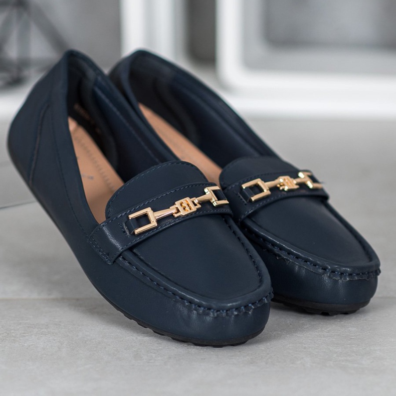 Fama Mocassins bleu marine élégants 1