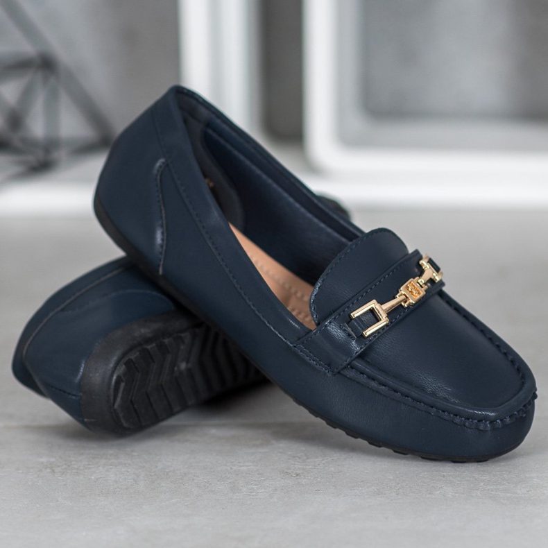 Fama Mocassins bleu marine élégants 2