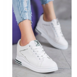 SHELOVET Chaussures blanches à semelle compensée cachée 3