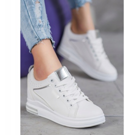 SHELOVET Chaussures blanches à semelle compensée cachée 2