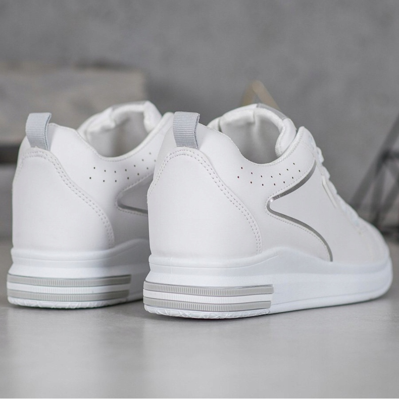 SHELOVET Chaussures blanches à semelle compensée cachée 1