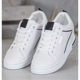 SHELOVET Chaussures blanches à semelle compensée cachée 2