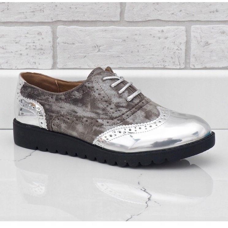 Chaussures en daim rouge TL-62 gris 1