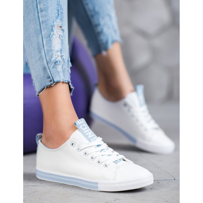 SHELOVET Baskets Avec Eco Cuir Nice blanche 1