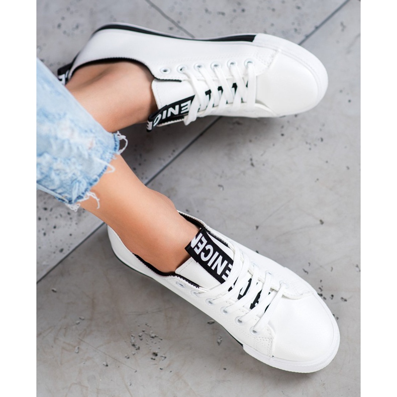 SHELOVET Baskets Avec Eco Cuir Nice blanc 2