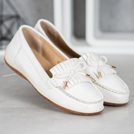 SHELOVET Mocassins blancs avec cuir écologique blanche 1