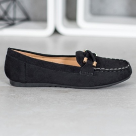 Nio Nio Mocassins en daim élégants le noir 4