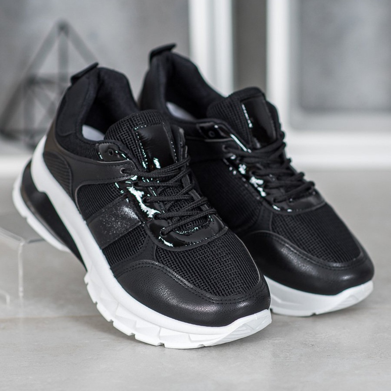 SHELOVET Baskets élégantes avec maille le noir 2 SHELOVET Baskets élégantes avec maille le noir 2