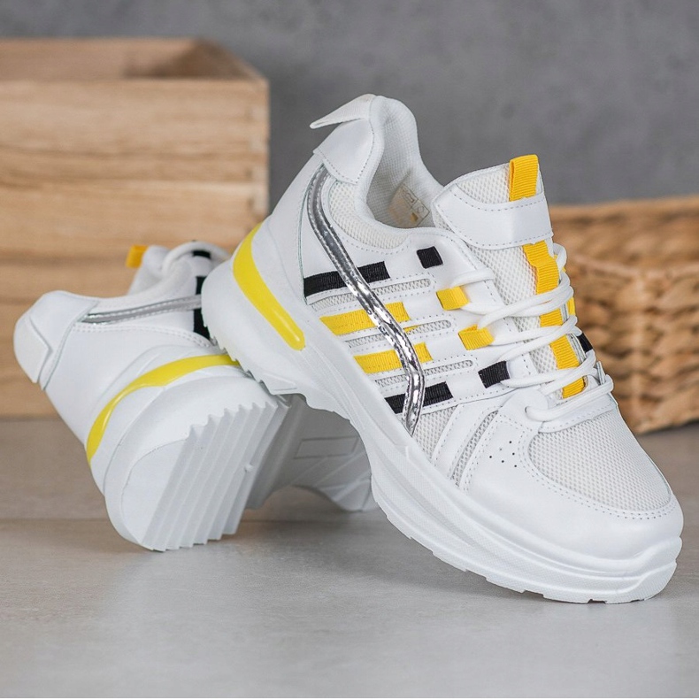 SHELOVET Chaussures de sport à la mode sur la plate-forme blanc 1