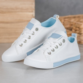 SHELOVET Baskets à empiècements bleus blanc 1