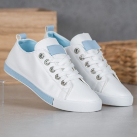 SHELOVET Baskets à empiècements bleus blanc 2
