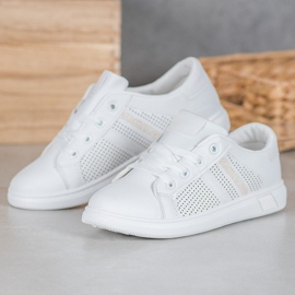 SHELOVET Chaussures de sport blanches à paillettes 1