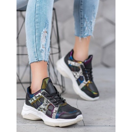 Bona Baskets à empiècements colorés le noir multicolore 4