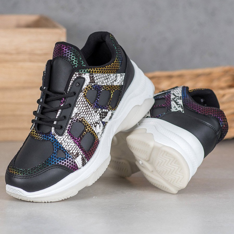 Bona Baskets à empiècements colorés noir multicolore 2