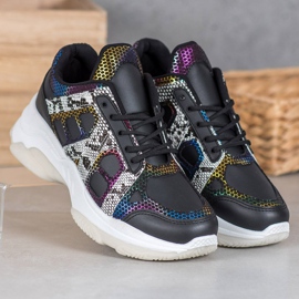 Bona Baskets à empiècements colorés le noir multicolore 3
