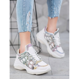 Bona Baskets à empiècements colorés blanche multicolore 4