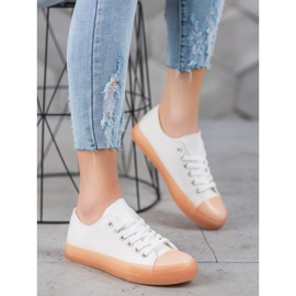 SHELOVET Baskets à semelle colorée blanche 3