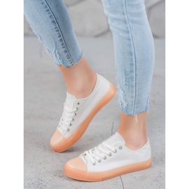 SHELOVET Baskets à semelle colorée blanche 4