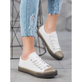 SHELOVET Baskets à semelle colorée blanche 5