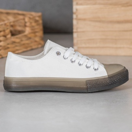 SHELOVET Baskets à semelle colorée blanche 1