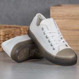 SHELOVET Baskets à semelle colorée blanche 2