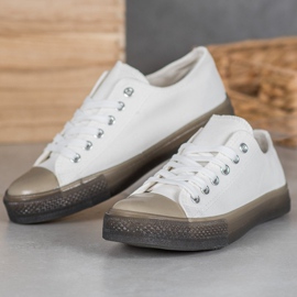 SHELOVET Baskets à semelle colorée blanche 3
