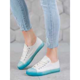SHELOVET Baskets à semelle colorée blanche 4