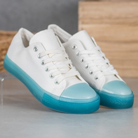 SHELOVET Baskets à semelle colorée blanche 3