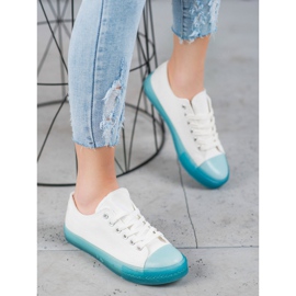 SHELOVET Baskets à semelle colorée blanche 5